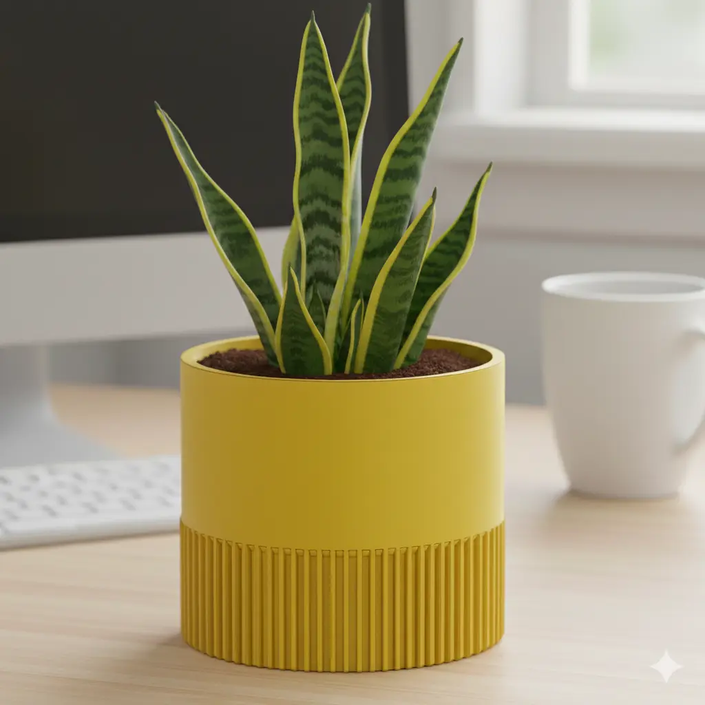 The Yellow Flute-Base Planter 