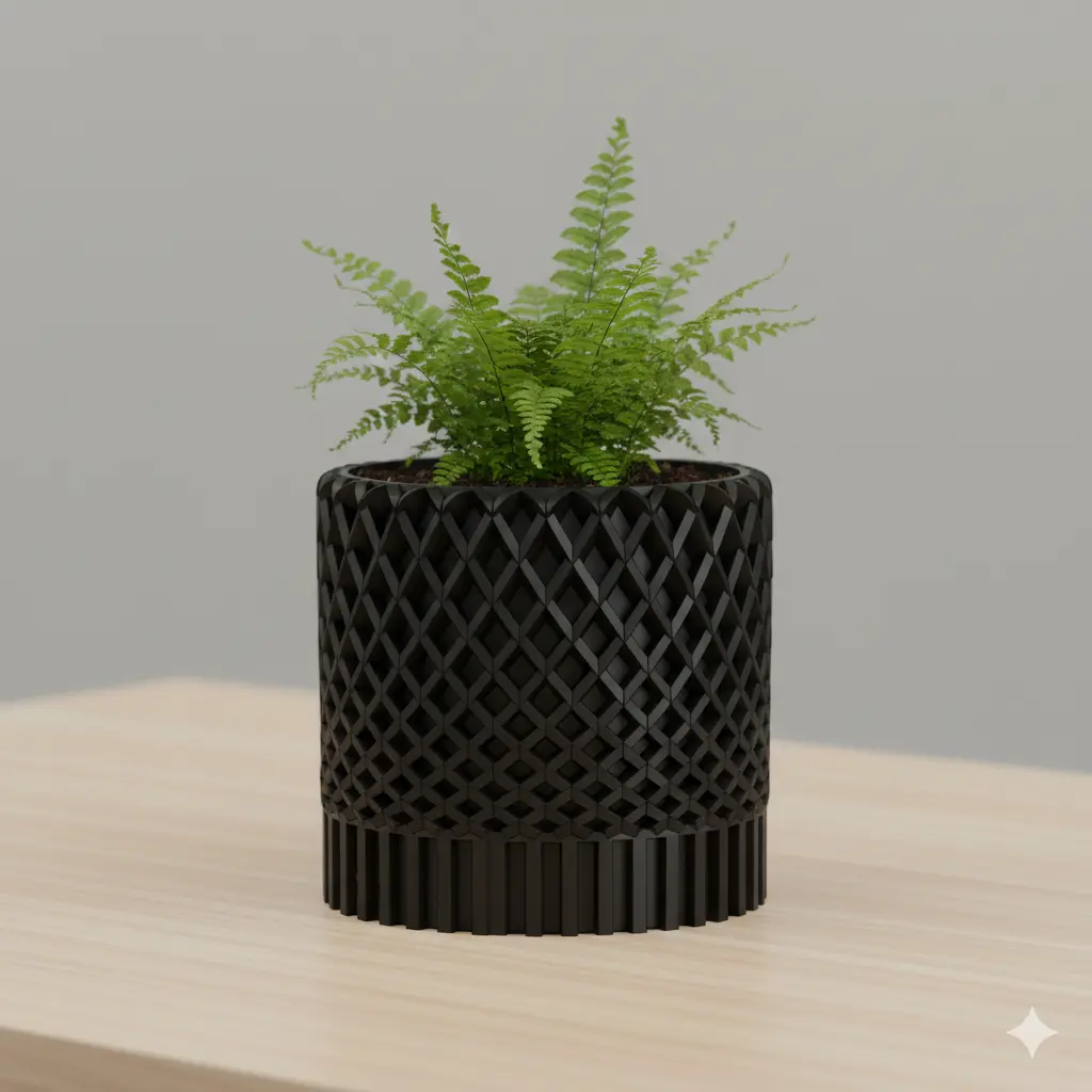 The Black Lattice Planter 