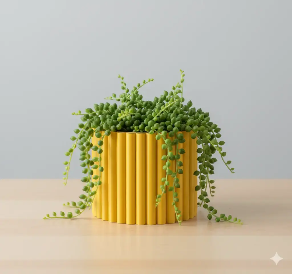 The Yellow Fluted Pillar Planter 