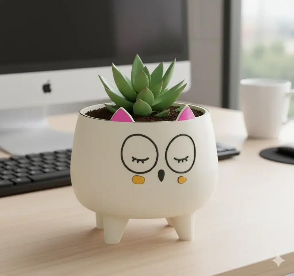 The sleepy Cat Planter 