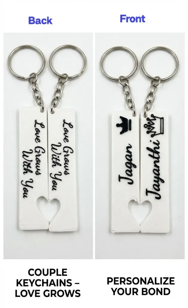 Love Grows with You customized Key chain, 2 Pair